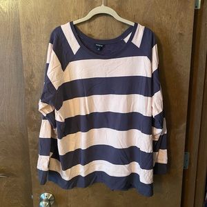 Pink/Blue Stripped Sweatshirt by Torrid